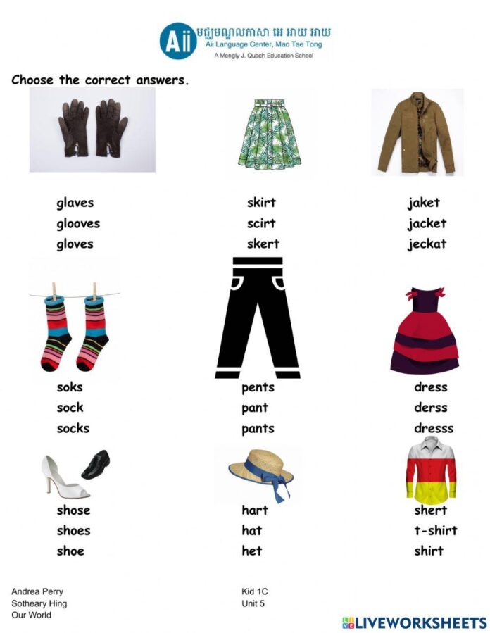 How Do You Spell Clothes